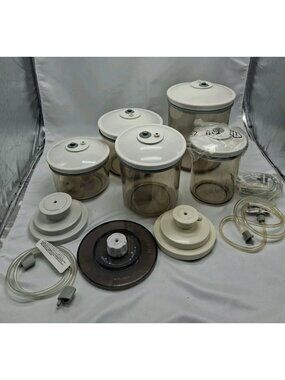 5 FoodSaver Snail Vacuum Canister Set, 80 50 25 Oz, & Accesories